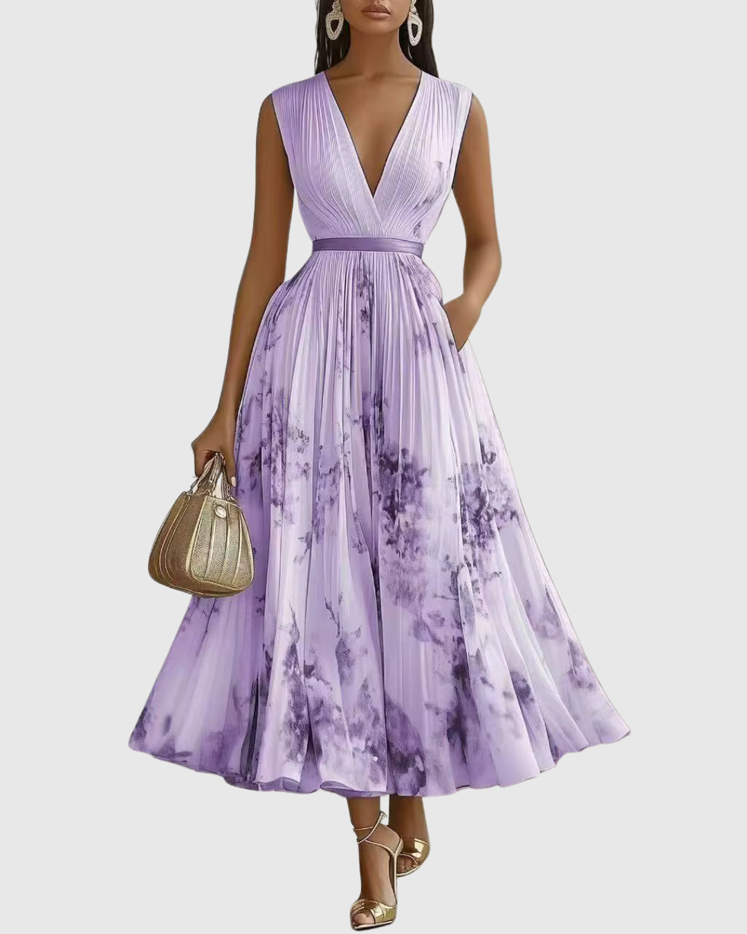 Karma | Elegant Pleated Maxi Dress
