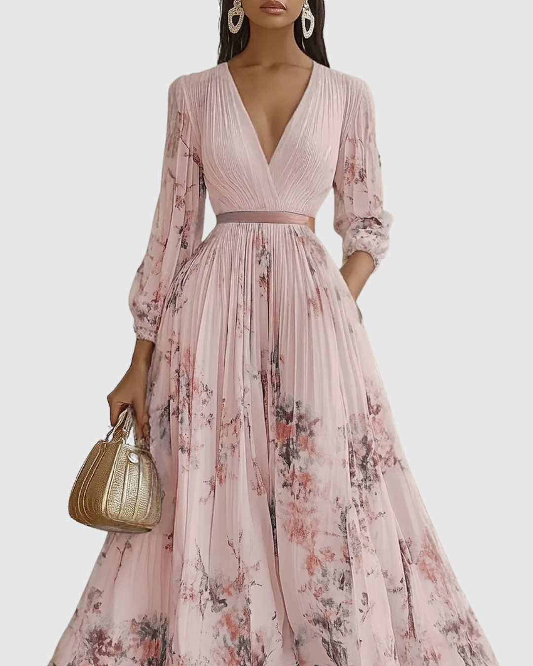 Karma | Elegant Pleated Maxi Dress