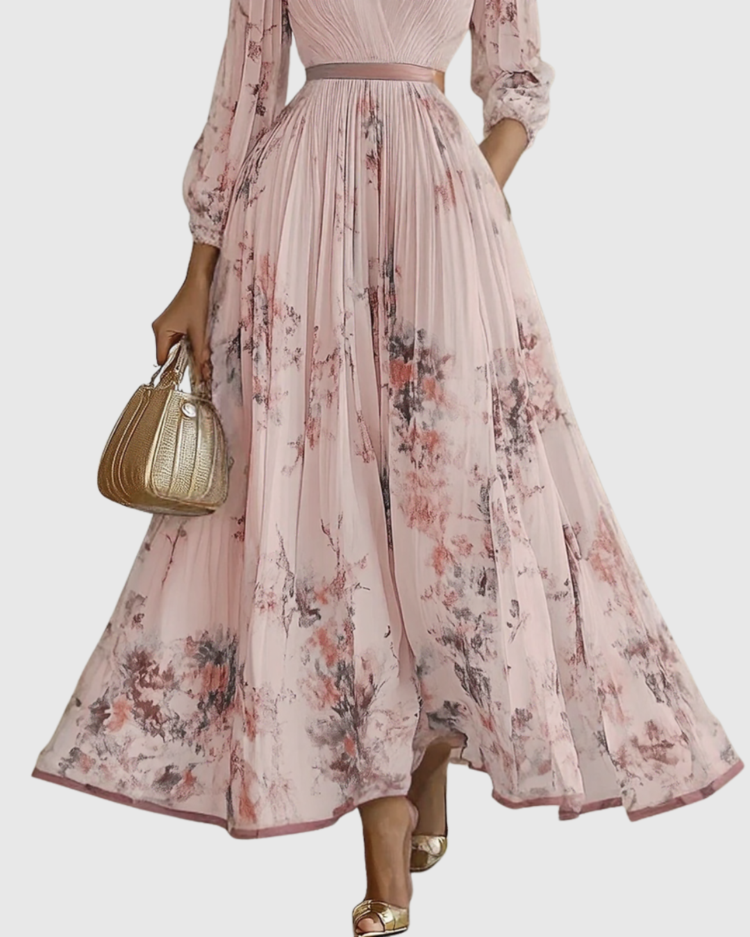 Karma | Elegant Pleated Maxi Dress