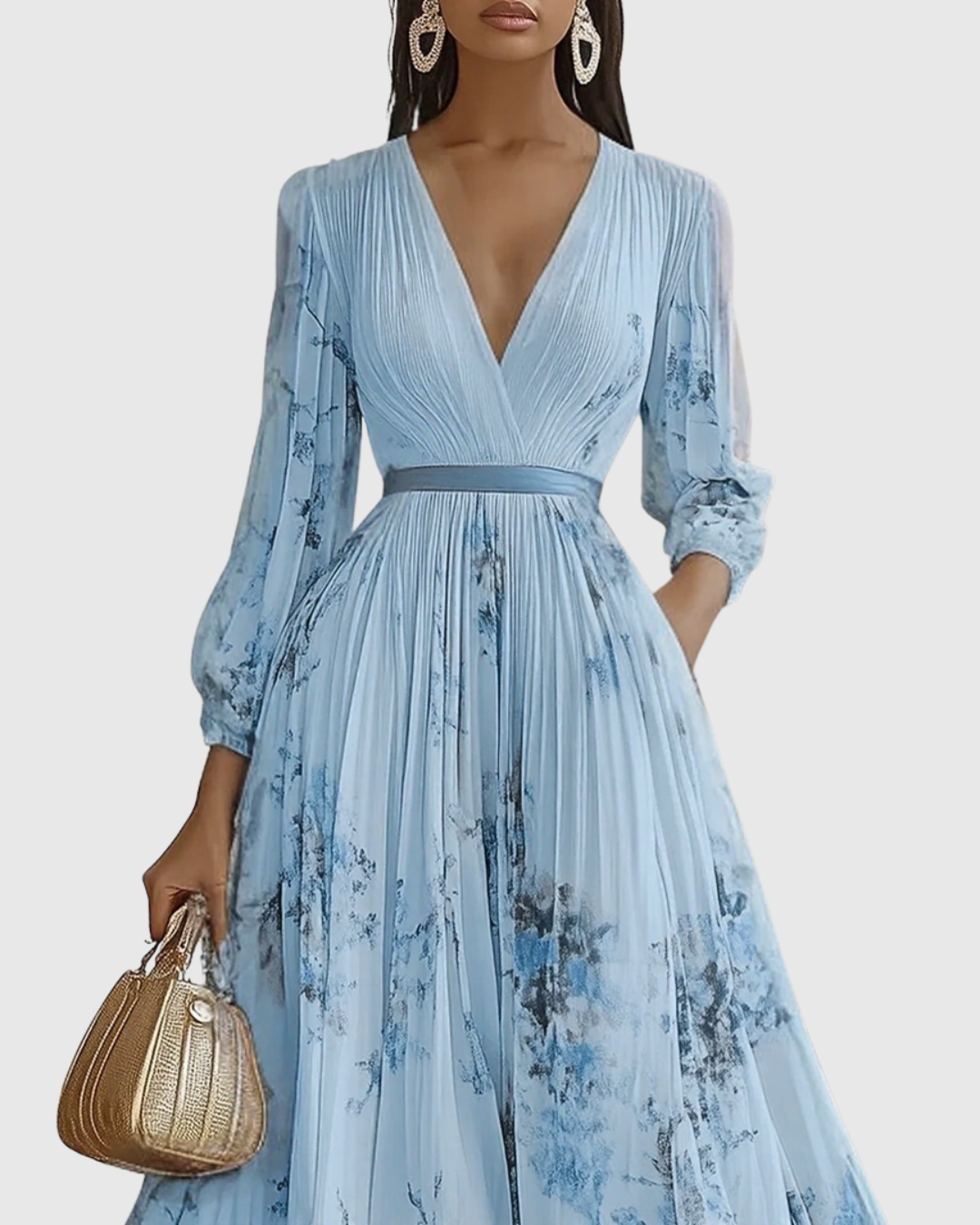 Karma | Elegant Pleated Maxi Dress