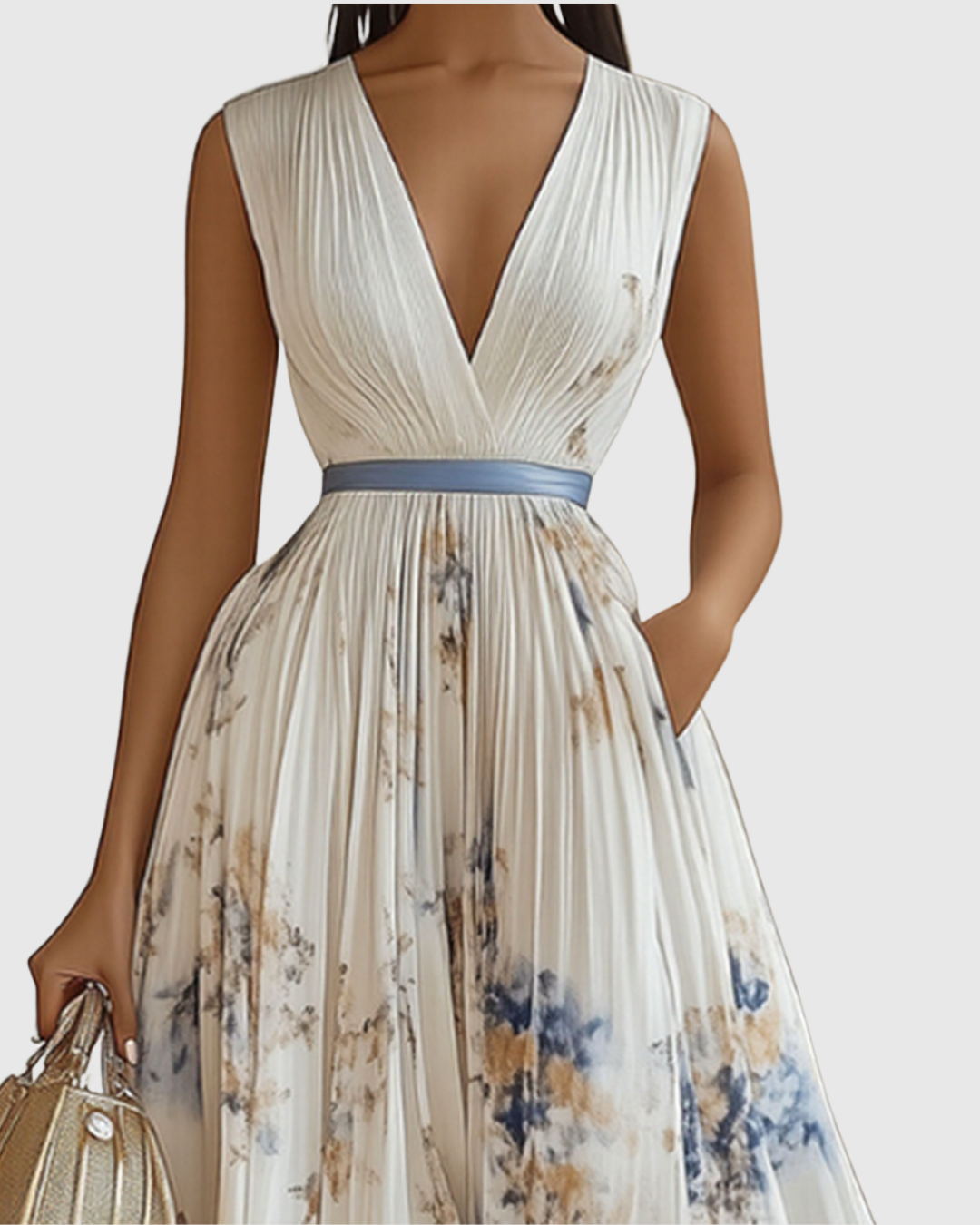 Karma | Elegant Pleated Maxi Dress