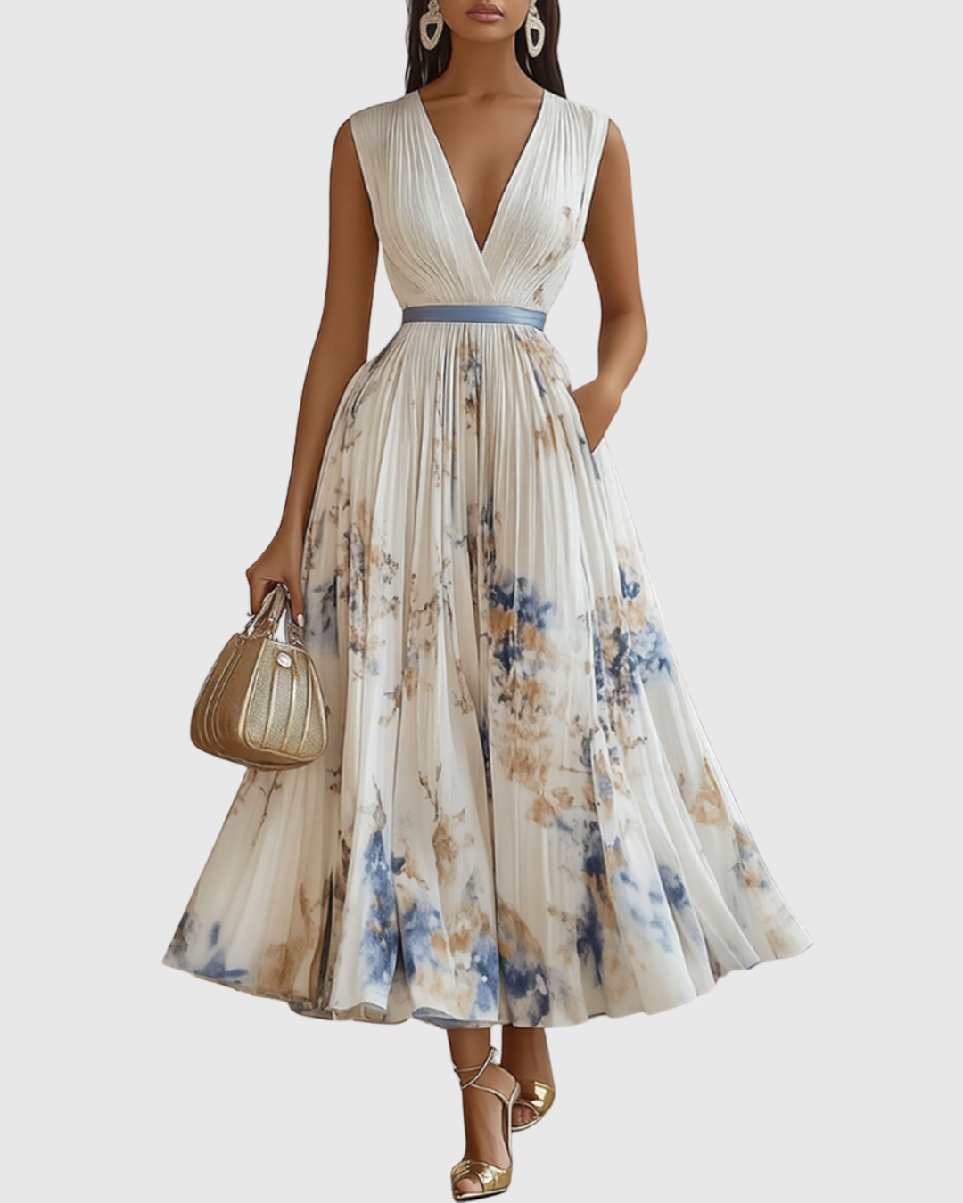 Karma | Elegant Pleated Maxi Dress