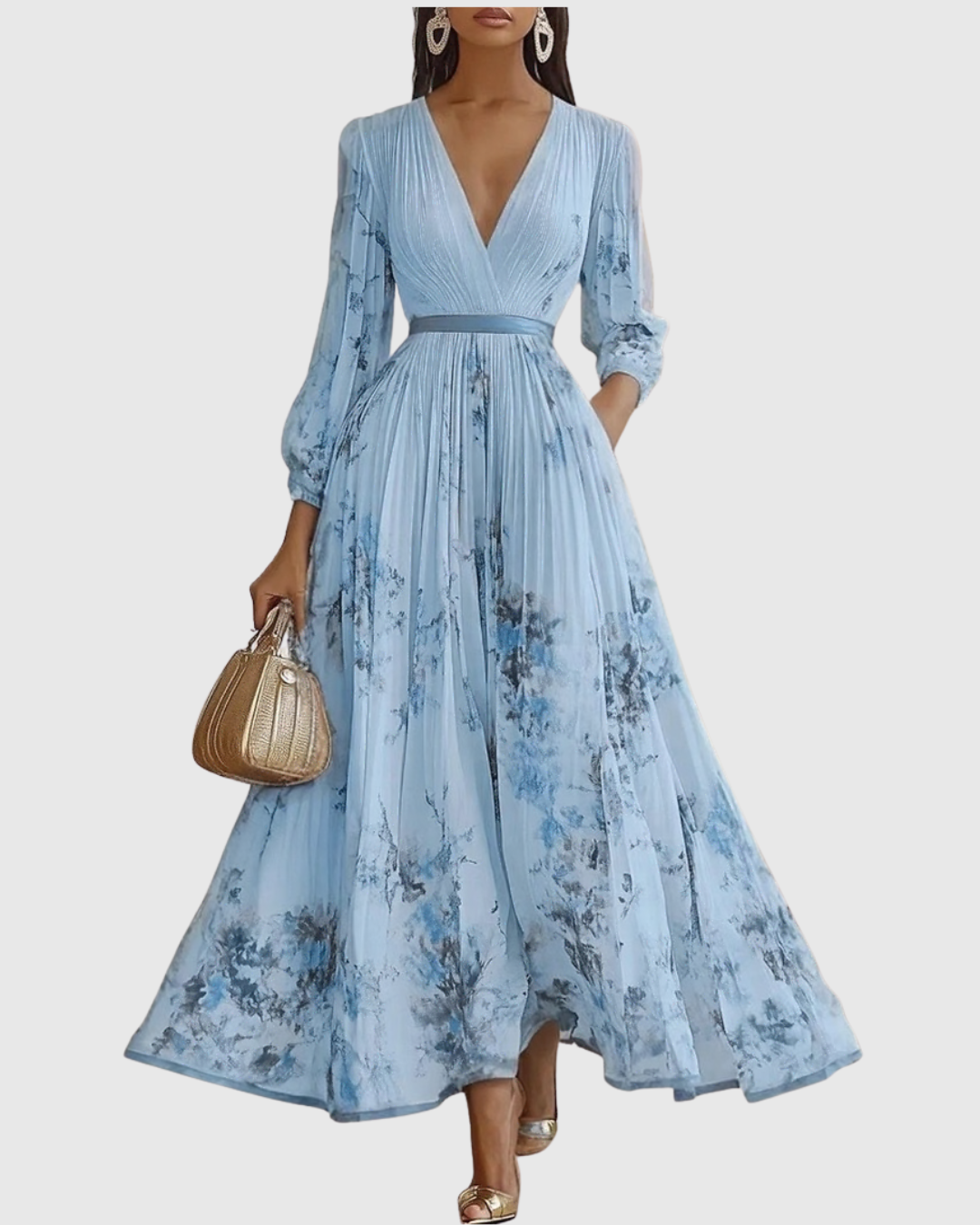 Karma | Elegant Pleated Maxi Dress