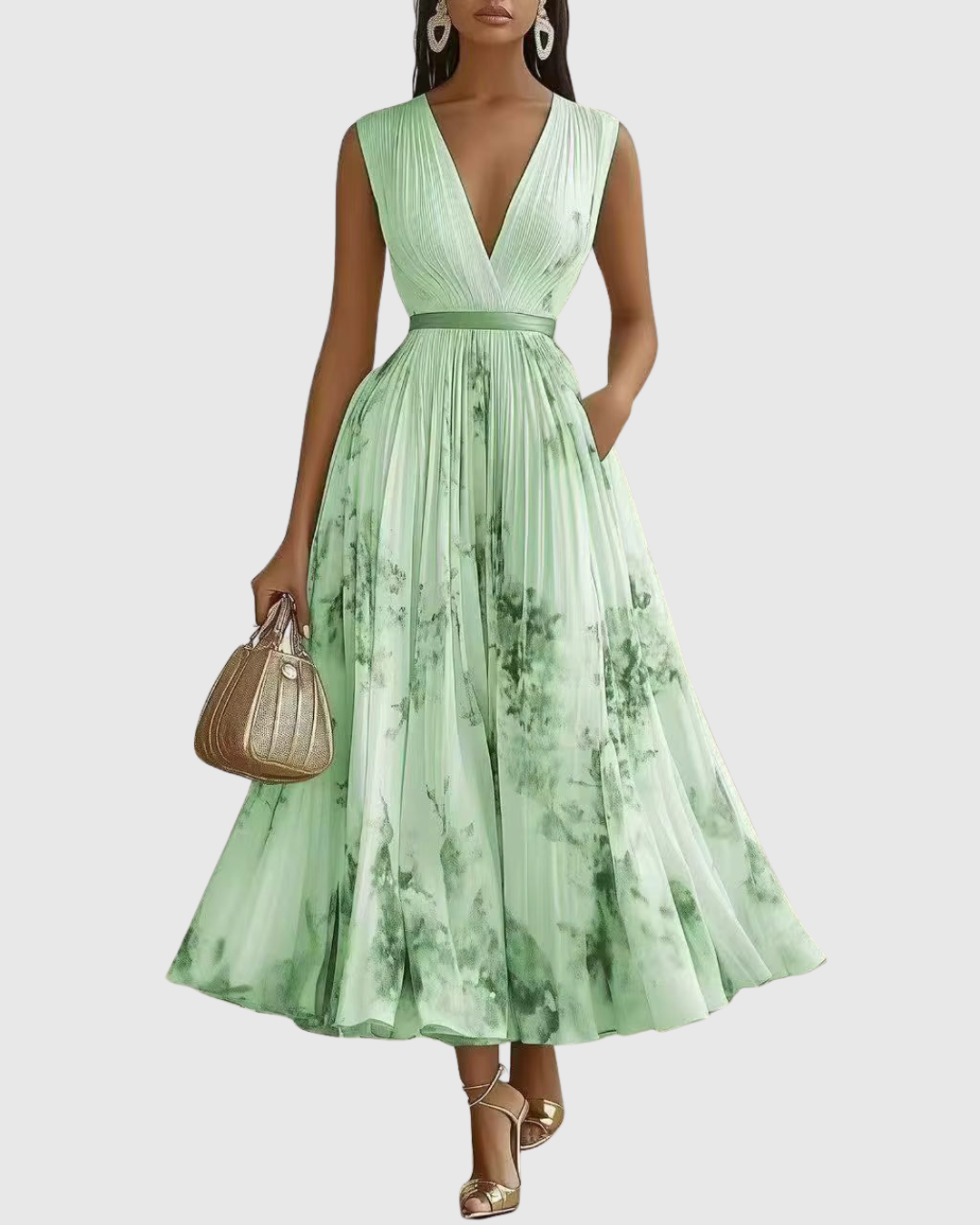 Karma | Elegant Pleated Maxi Dress