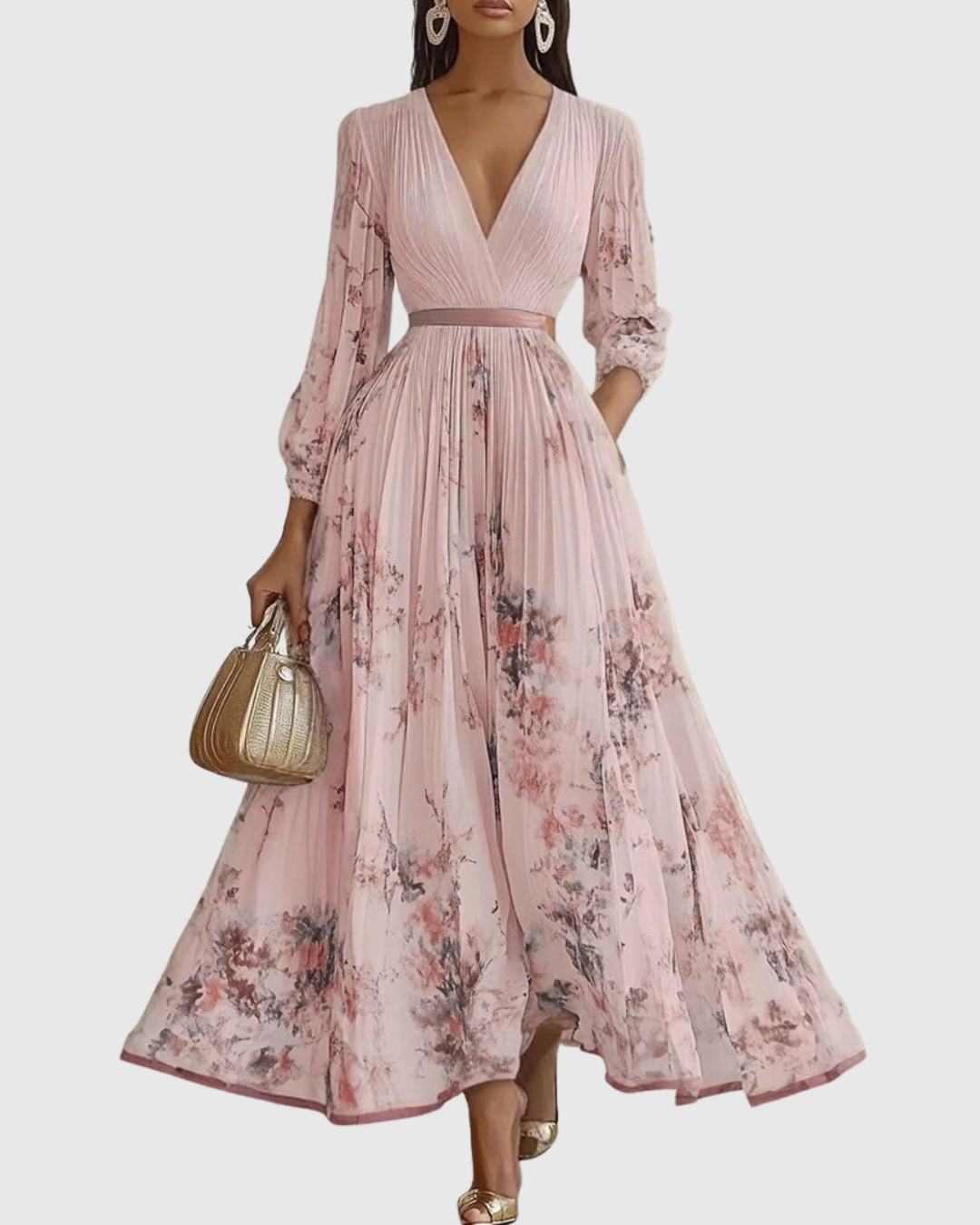 Karma | Elegant Pleated Maxi Dress
