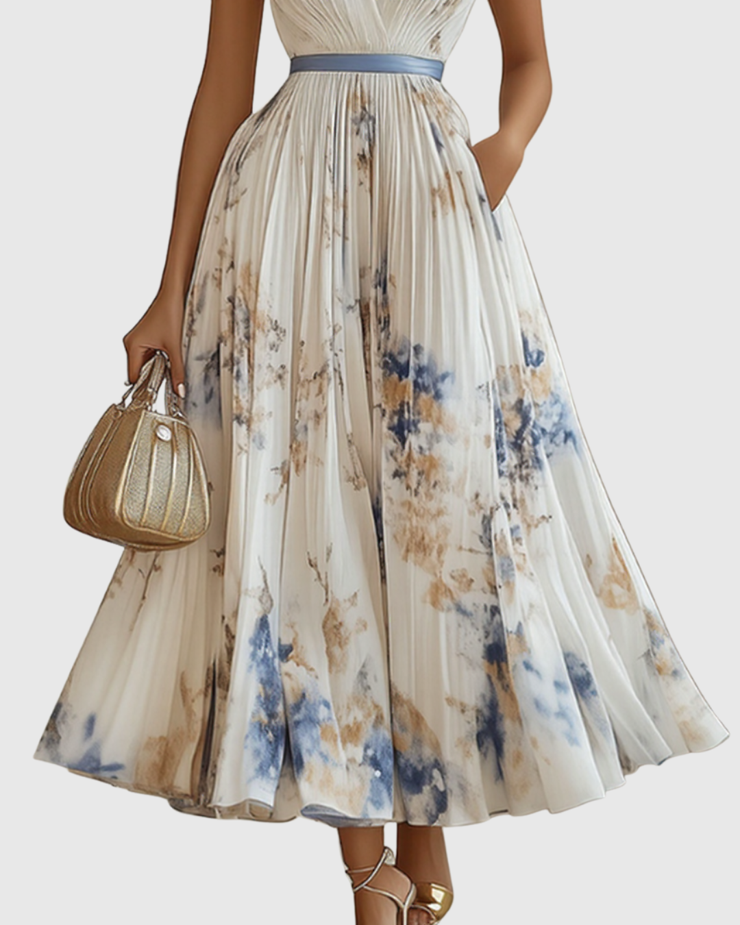 Karma | Elegant Pleated Maxi Dress